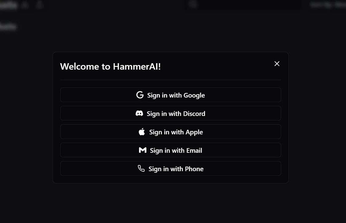 sign in hammer ai