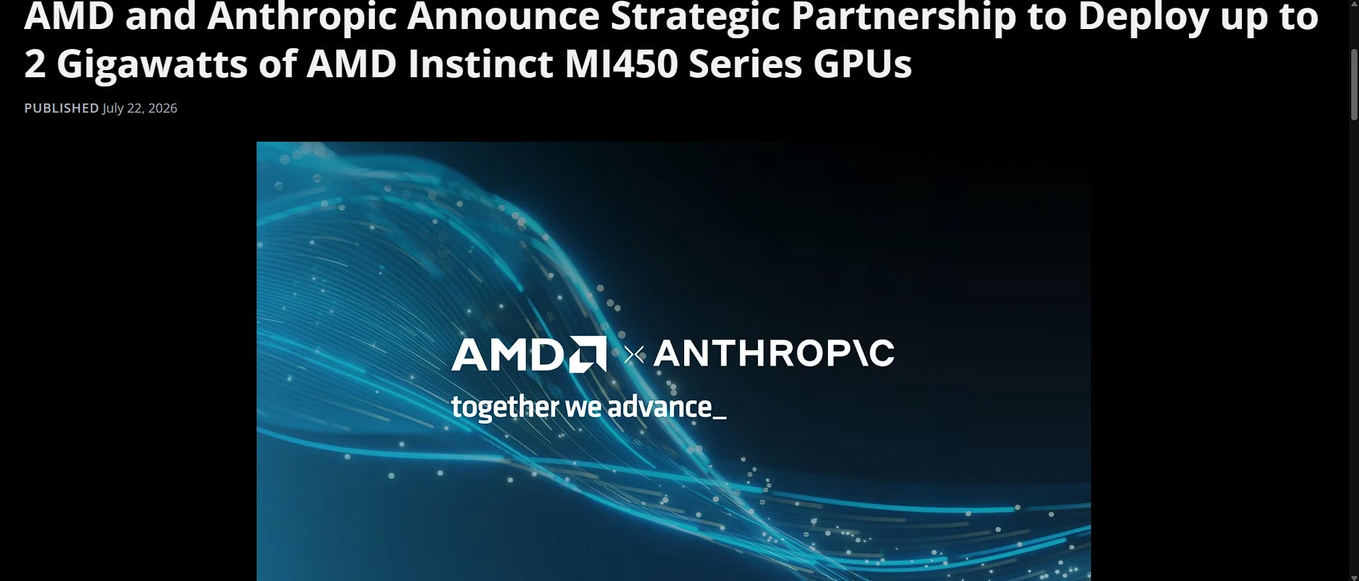 AMD and Anthropic Announce One of 2026's Largest AI Infrastructure Partnerships
