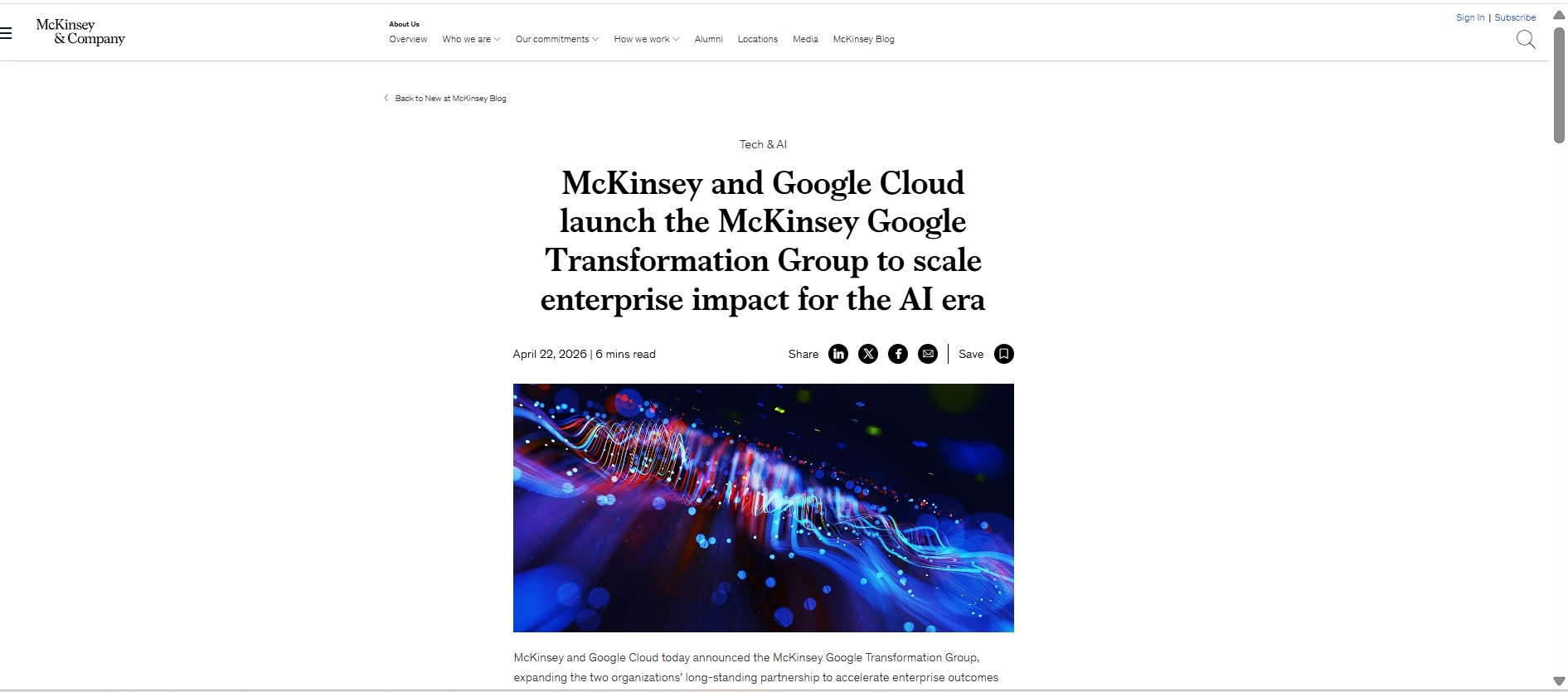 McKinsey and Google Cloud Expand Enterprise AI Transformation