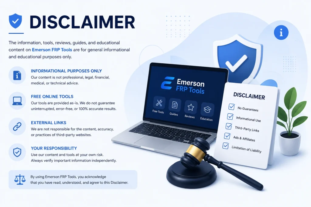 Emerson FRP Tools Disclaimer