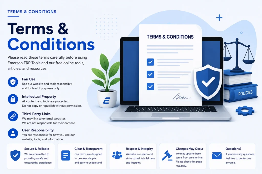Terms & Conditions Emerson FRP Tools